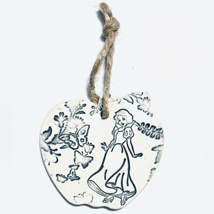 🍎 Snow White Apple Ornament Handmade Blue Grey